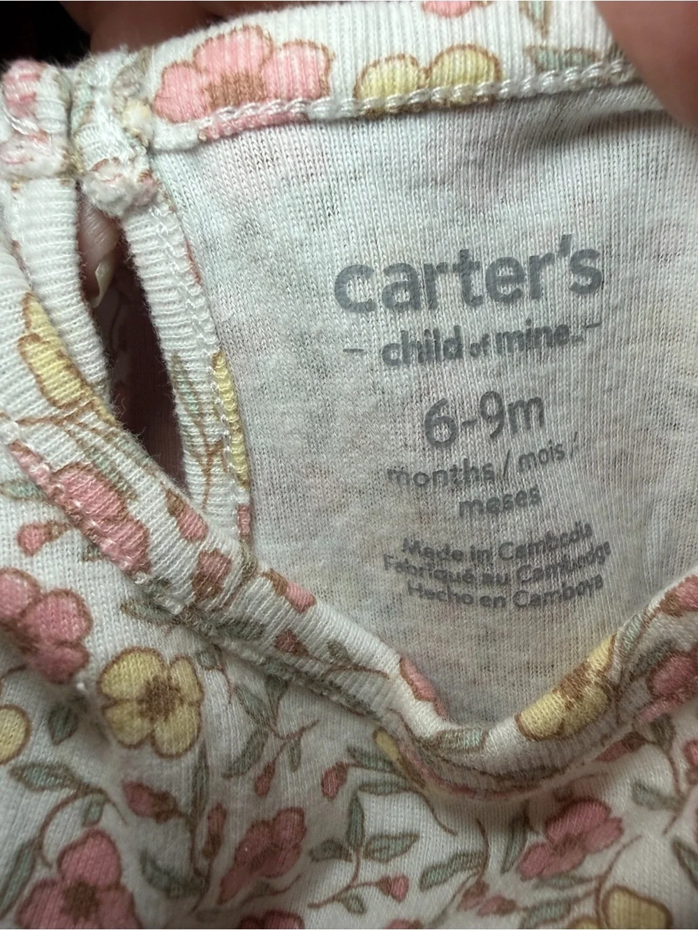 Carter's Floral Onesie with Pink Cardigan Look
